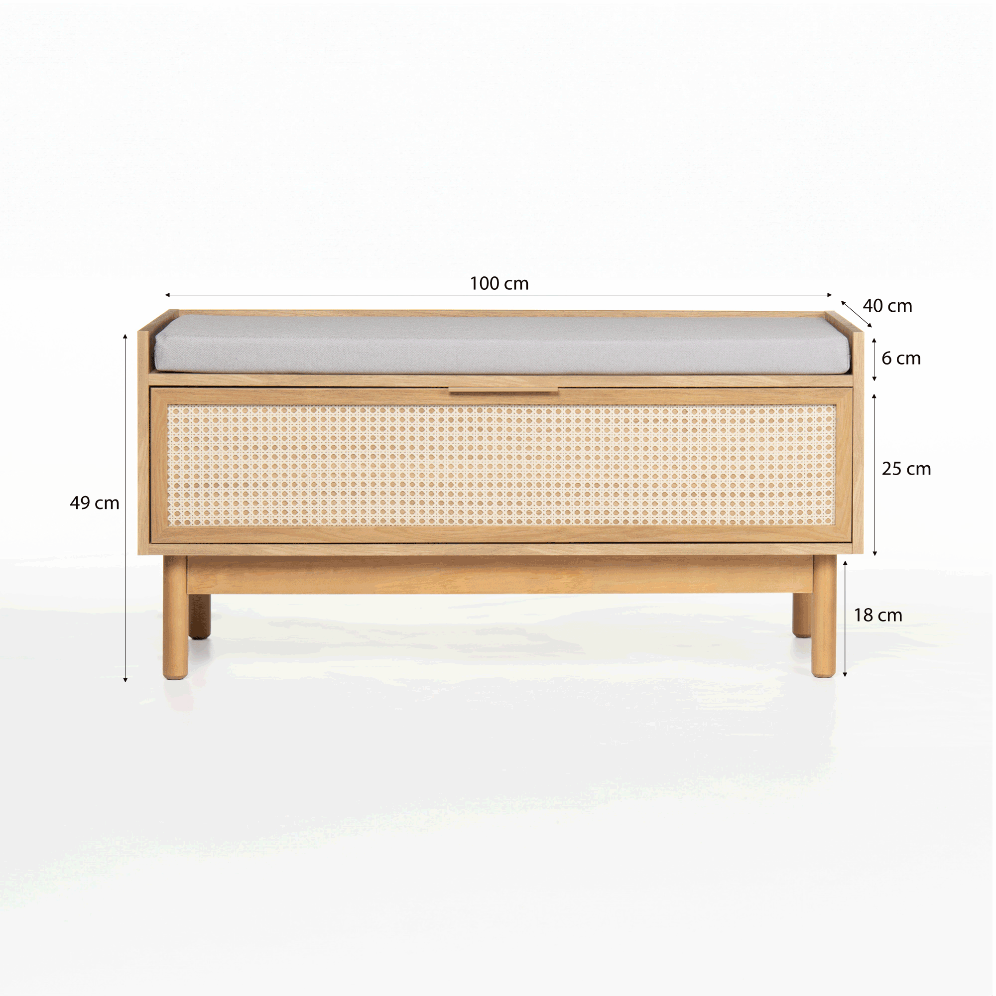 Banco Sapateira Kaki 100 Cm X 40 Cm Tauari - Telinha Portuguesa - 3