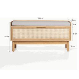 Banco Sapateira Kaki 100 Cm X 40 Cm Tauari - Telinha Portuguesa - 5