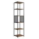 Ver imagem 3 de Estante Alta Estilo Industrial Telada 180cm em Metal com 5 Nichos P1023 Mel
