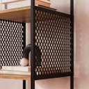 Ver imagem 2 de Estante Alta Estilo Industrial Telada 180cm em Metal com 5 Nichos P1023 Mel