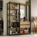 Ver imagem 1 de Armário de Cozinha Modulada Compacta 135cm 2 Peças com 2 Gavetas Multimóveis Mp2284 Preto/