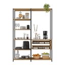 Ver imagem 3 de Armário de Cozinha Modulada Compacta 135cm 2 Peças com 2 Gavetas Multimóveis Mp2284 Preto/