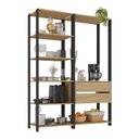 Ver imagem 2 de Armário de Cozinha Modulada Compacta 135cm 2 Peças com 2 Gavetas Multimóveis Mp2284 Preto/