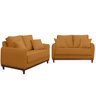 Kit Sofa Sena 2 e 3  Lugares Base de Madeira para Sala Hotel Linho Terra Cota - 1
