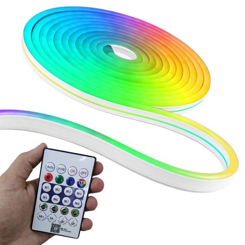 Fita Neon Led Aplicativo Celular 5 Metros RGB Iluminaçao Decoraçao IP68 Casa Sala Quarto Mesa Gamer 