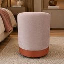 Ver imagem 1 de Puff Rodapé Cobre Fosco, Cor Nude Rose Veludo - Let Móveis