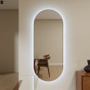 Ver imagem 2 de Espelheira 210x55 E07 Couro Simples Caramelo Sup Par Led Branco Bivolt