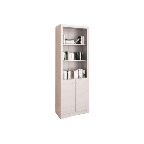 Estante Livreiro Solteiro Me4110 C/ 2 Portas e 3 Prateleiras Branco - Tecno Mobili