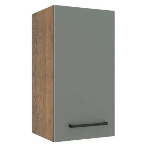 Armário Aéreo Madesa Agata 35 cm 1 Porta Rustic/Cinza Cor:Rustic/Cinza