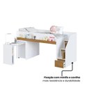 Ver imagem 6 de Cama Infantil com Mesa Escrivaninha e Escada com Gavetas e Portinhas Cor:Branco com Carvalho Xingu