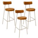 Ver imagem 1 de Kit 03 Banquetas Alta Bar Cozinha Sala de Jantar Aço Milão Arena L02 Couríssimo Whisky - Lyam Decor