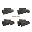 Ver imagem 4 de Sofá Plaza 2,30m com Molas no Assento Retrátil e Reclinável Velosuede - Netsofas - Chumbo