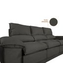 Ver imagem 3 de Sofá Plaza 2,30m com Molas no Assento Retrátil e Reclinável Velosuede - Netsofas - Chumbo