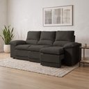 Ver imagem 1 de Sofá Plaza 2,30m com Molas no Assento Retrátil e Reclinável Velosuede - Netsofas - Chumbo