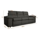 Ver imagem 2 de Sofá Plaza 2,30m com Molas no Assento Retrátil e Reclinável Velosuede - Netsofas - Chumbo