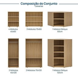 Guarda Roupa 13 Módulos 16 Portas 6 Gavetas Frame Cabecasa MadeiraMadeira   - 3