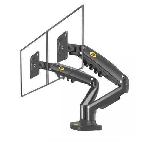 Suporte com Pistão de Mesa Duplo para 2 Monitor de 17 até 30 Polegadas