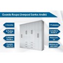 Ver imagem 7 de Guarda Roupa Casal 8 Portas e 6 Gavetas Liverpool Branco - Santos Andirá