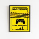 Ver imagem 1 de Quadro Para Porta Gamer Trabalhando 33x24cm:Madeira branca