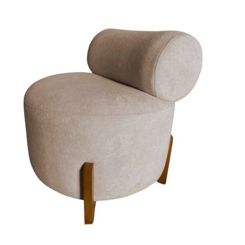 Poltrona Decorativa Mônaco Veludo Bege