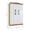 Ver imagem 2 de Guarda-roupa 2 Gavetas Córdoba Branco Almendra