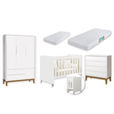 Ver imagem 1 de Quarto de Bebê Berço Evolution + Cômoda 4g + Guarda Roupa 3P Branco Classic 02 Colchões
