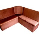 Ver imagem 1 de Canto Alemão em Veludo Terracota 1.50mx1.50m sem Baú Sku_277