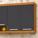 Ver imagem 1 de Armário Aéreo de Cozinha Modular Burguesa 2 Portas MDF Marrom Freijó/Cinza - Nesher