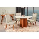 Ver imagem 1 de Mesa de jantar + 4 cadeiras Milão Tampo Redondo 120 cm bege