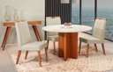 Ver imagem 1 de Mesa de jantar + 4 cadeiras Milão Tampo Redondo 120 cm bege