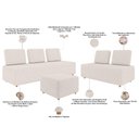 Ver imagem 5 de Sofá 6 Lugares para Sala de Estar Living Modular Adah M03 Bouclê Cru - Lyam Decor