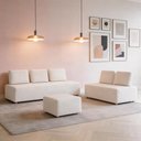 Ver imagem 3 de Sofá 6 Lugares para Sala de Estar Living Modular Adah M03 Bouclê Cru - Lyam Decor