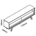 Ver imagem 7 de Rack Retrô com Painel 1.85 Ripado com Led Nobre Naturale com Off White - Gelius Móveis