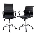 Ver imagem 1 de Kit Conjunto Cadeira de Escritório Presidente Eames + Cadeira de Escritório Diretor Eiffel Preta