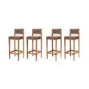 Ver imagem 1 de Kit 4 Banquetas Assento com Encosto Estofado em Mel com Linho Marrom Hellen