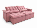 Ver imagem 1 de Sofá Antonella 2,30m Retrátil Reclinável c/Espuma D33:Rosa