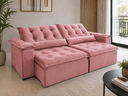 Ver imagem 4 de Sofá Antonella 2,30m Retrátil Reclinável c/Espuma D33:Rosa