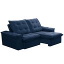 Ver imagem 2 de Sofá Retrátil Reclinável para Sala 3 Lugares 230cm Nijma F04 Veludo Azul - Lyam Decor