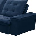 Ver imagem 6 de Sofá Retrátil Reclinável para Sala 3 Lugares 230cm Nijma F04 Veludo Azul - Lyam Decor