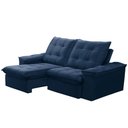 Ver imagem 5 de Sofá Retrátil Reclinável para Sala 3 Lugares 230cm Nijma F04 Veludo Azul - Lyam Decor