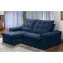 Ver imagem 1 de Sofá Retrátil Reclinável para Sala 3 Lugares 230cm Nijma F04 Veludo Azul - Lyam Decor