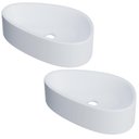 Ver imagem 1 de Kit 02 Cubas de Apoio Gota para Banheiro Lavabo C01 Bg43w Branca Matte Fosca - Lyam