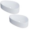 Kit 02 Cubas de Apoio Gota para Banheiro Lavabo C01 Bg43w Branca Matte Fosca - Lyam - 1