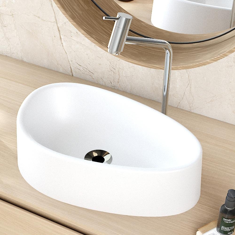 Kit 02 Cubas de Apoio Gota para Banheiro Lavabo C01 Bg43w Branca Matte Fosca - Lyam - 2