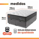 Ver imagem 3 de Cama Box Baú Queen Molas Ensacadas Pillow Super Monaco 158x198x75cm Probel - até 180kg por Pessoa