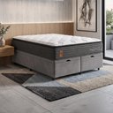 Ver imagem 2 de Cama Box Baú Queen Molas Ensacadas Pillow Super Monaco 158x198x75cm Probel - até 180kg por Pessoa