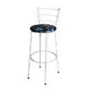 Ver imagem 3 de Jogo 4 Banqueta Alta Para Cozinha Epoxi Branca Estofado Floral Floral
