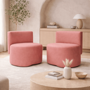 Ver imagem 2 de Kit 2 Puff Feijão Curvo Orgânico Redondo com Encosto Sala Quarto Resistente Confortável Suede