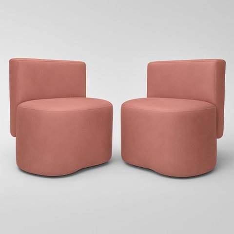 Kit 2 Puff Feijão Curvo Orgânico Redondo com Encosto Sala Quarto Resistente Confortável Suede