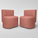Ver imagem 1 de Kit 2 Puff Feijão Curvo Orgânico Redondo com Encosto Sala Quarto Resistente Confortável Suede